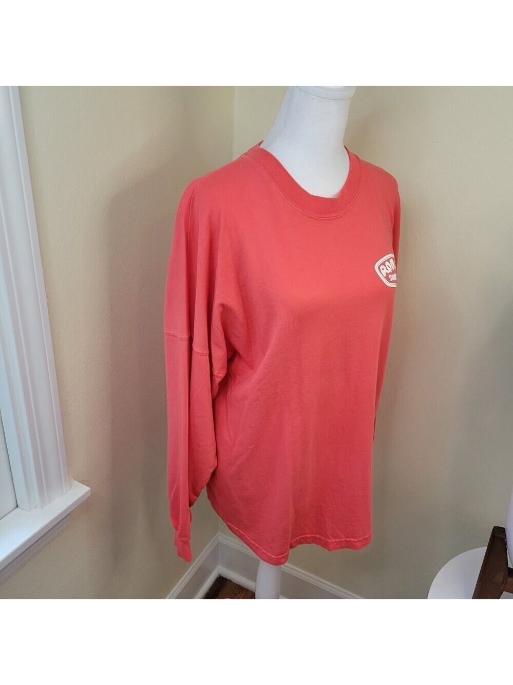 Ron Jon Surf Shop Heavy Weight Long Sleeve T-Shirt Coral Orange W/ Logo Size XS - Picture 7 of 16
